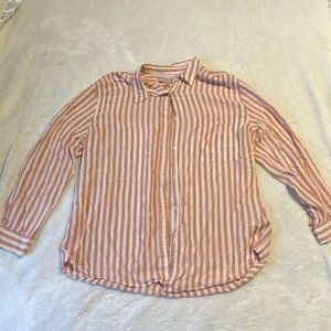 pink striped button down